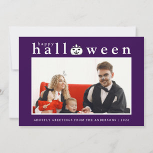 Tarjeta Festiva Spooky Jack-o'-lantern Happy Halloween 1 Photo