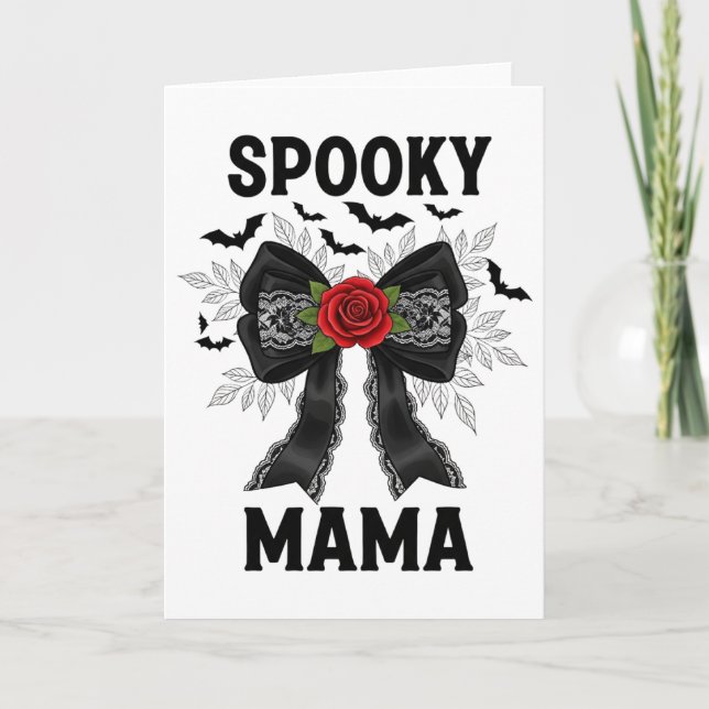Tarjeta Festiva Spooky Mama Coquette Halloween (Anverso)