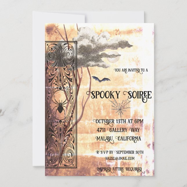 Tarjeta Festiva Spooky Soiree (Anverso)