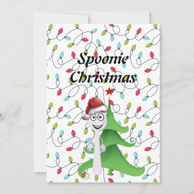 Tarjeta Festiva Spoonie Navidades Lights (Anverso)