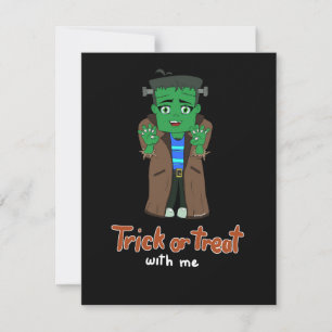 Tarjeta Festiva Spoopy Frankenstein Trick o Trick conmigo
