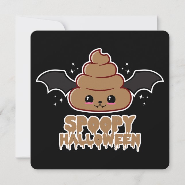 Tarjeta Festiva Spoopy Halloween Kawaii (Anverso)