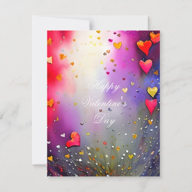 Tarjeta Festiva Spray de corazones San Valentín (Anverso)