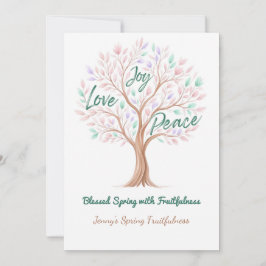 Tarjeta Festiva Spring Tree with Scripture – Personalized Easter
