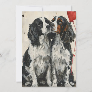 Tarjeta Festiva Springer Spaniel Día de San Valentín