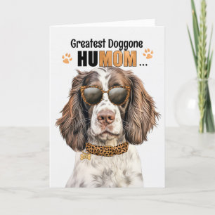 Tarjeta Festiva Springer Spaniel Dog Greatest HuMOM Mother's Day