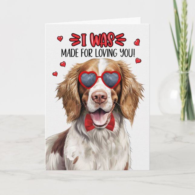 Tarjeta Festiva Springer Spaniel Hecho para Amarte San Valentín (Anverso)