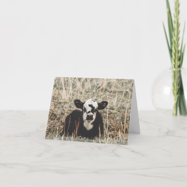 Tarjeta Festiva Springtime Calf - 4" x 5.6" Notecard (Anverso)
