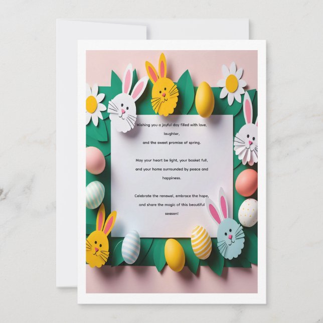 Tarjeta Festiva Springtime Wishes and Easter Joy (Anverso)
