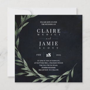 Tarjeta Festiva SQUARE INVITE Classic MEDIANOCHE