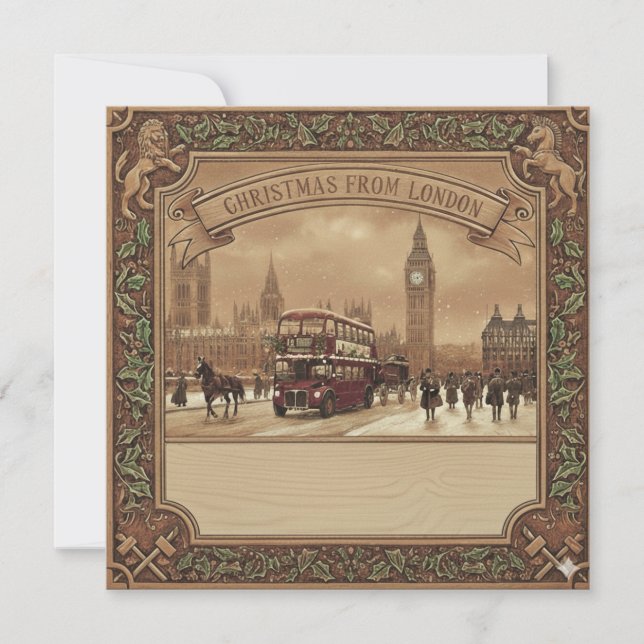 Tarjeta Festiva Square London Card - Christmas (Anverso)