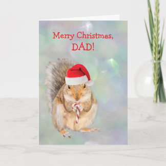 Tarjeta Festiva Squirrel "For Dad" Cute Christmas