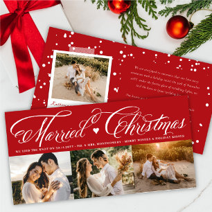 Tarjeta Festiva Sr. Y Sra. First Casada Navidades 3 Boda de fotogr