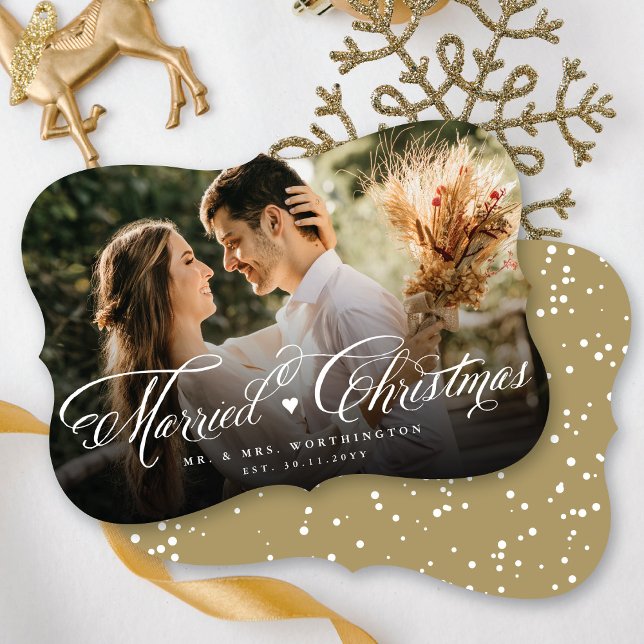 Tarjeta Festiva Sr. y Sra. First Casada Navidades Boda de fotograf (Subido por el creador)
