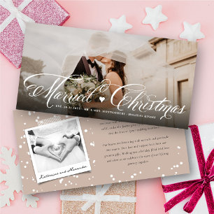 Tarjeta Festiva Sr. y Sra. First Casada Navidades Boda de fotograf