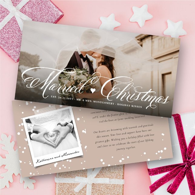 Tarjeta Festiva Sr. y Sra. First Casada Navidades Boda de fotograf (Subido por el creador)