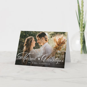 Tarjeta Festiva Sr. y Sra. First Casada Navidades Boda de fotograf