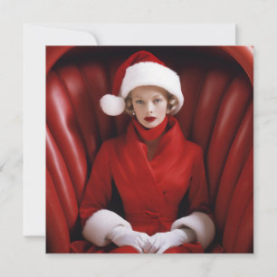 Tarjeta Festiva Sra Claus Vintage