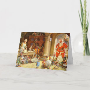 Tarjeta Festiva Sra. Claus y Santas Elves Cocinas de Navidades hor