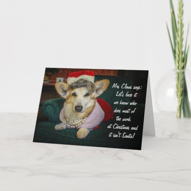 Tarjeta Festiva Sra. Clawcorgi Navidades Saludo (Anverso)