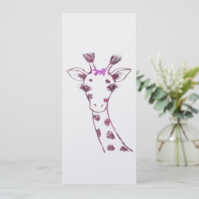 Tarjeta Festiva Sra. Giraffe Cute Diseño Sarcástico (Anverso de pie)