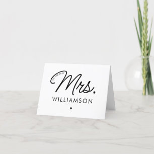 Tarjeta Festiva Sra. Personalizada Est. Moderno Elegante Script Re