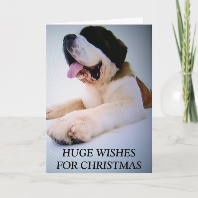 TARJETA FESTIVA ST. BERNARD TO RESCATE=NAVIDADES (Anverso)