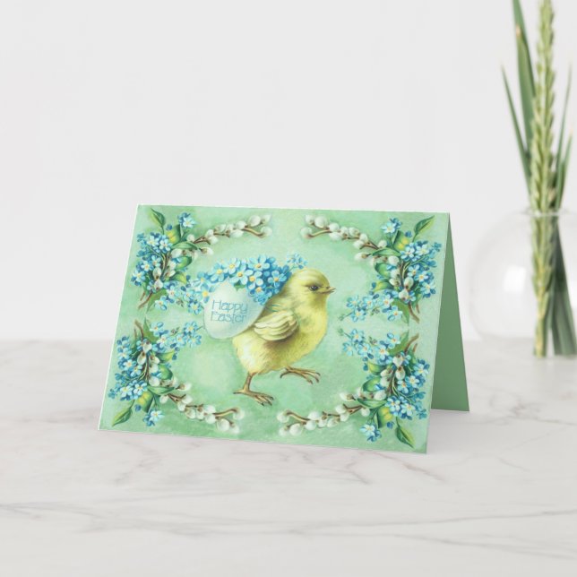 Tarjeta Festiva st_green_chick (Anverso)