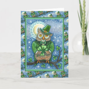 TARJETA FESTIVA ST. HOLA DEL DÍA DE PATRICK, 4 LEPRECHAUN DE COLOR