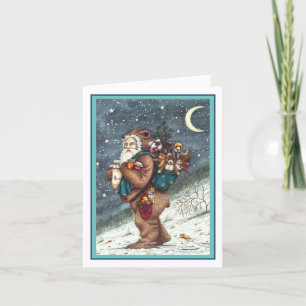 TARJETA FESTIVA ST. NICK EN TEDDY BEAR SUIT, NAVIDADES TEDDIES