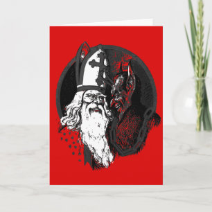 Tarjeta Festiva st nick krampus