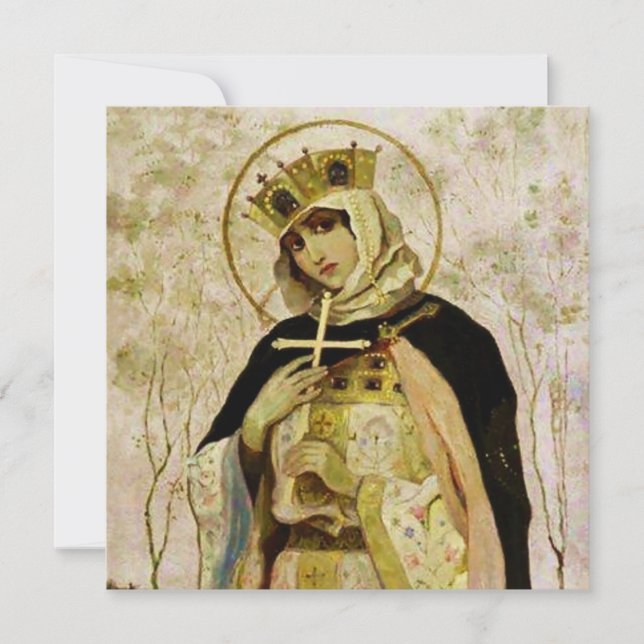 Tarjeta Festiva “St Olga” de Mikhail Nesterov (Anverso)