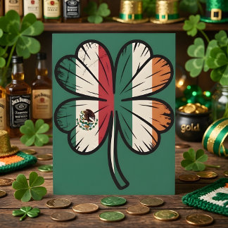 Tarjeta Festiva St Patrick Days Mexico Irish Shamrock