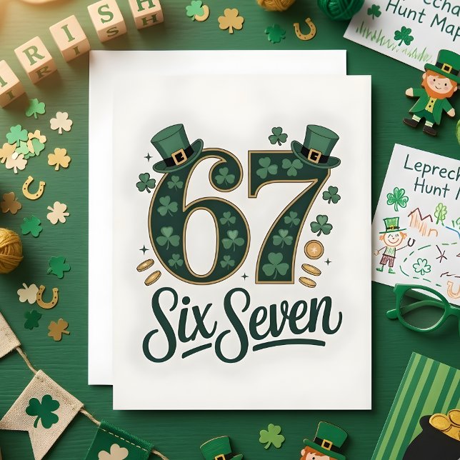 Tarjeta Festiva St Patrick’s Day 67 Meme Kids Card (Subido por el creador)