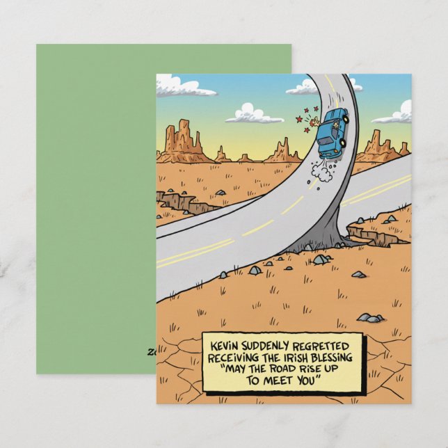 Tarjeta Festiva St Patrick’s Day Card Funny Blessing (Anverso / Reverso)