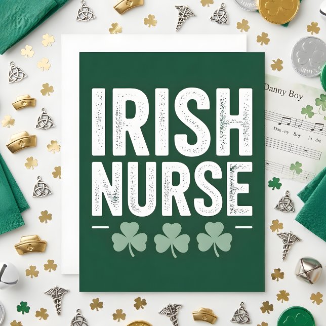 Tarjeta Festiva St Patrick’s Day Card Irish Nurse (Subido por el creador)
