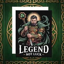 Tarjeta Festiva St Patrick’s Day Card Legend Not Luck