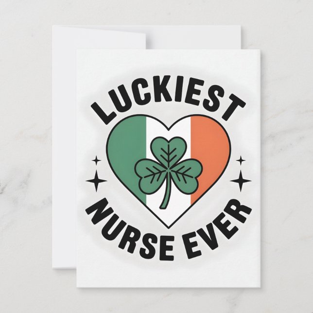 Tarjeta Festiva St Patrick’s Day Card Nurse Wife (Anverso)