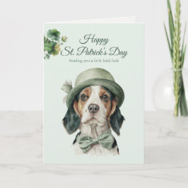 Tarjeta Festiva St. Patrick's Day Dog Greeting Card – Irish Luck