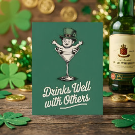 Tarjeta Festiva St Patricks Day Funny Drinking Card