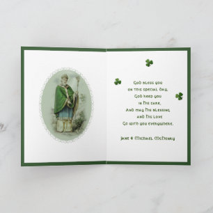 Tarjeta Festiva St. Patrick's Day Prayer Shamrock religioso