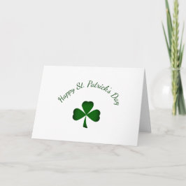 Tarjeta Festiva St. Patrick's Day Simple Green Shamrock
