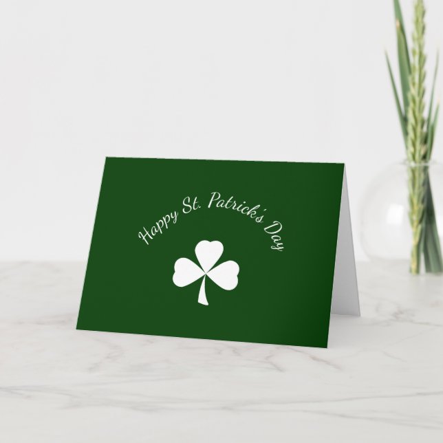 Tarjeta Festiva St. Patrick's Day Simple Shamrock Green (Anverso)