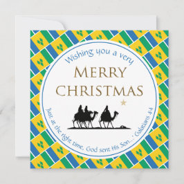 Tarjeta Festiva ST VINCENT FLAG Tres sabios Navidades
