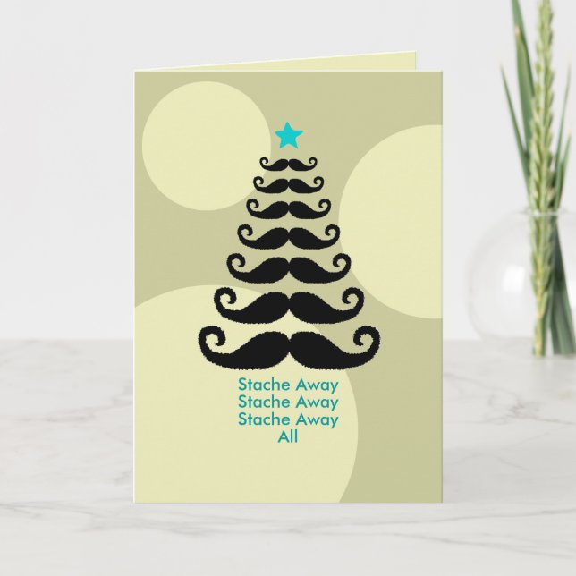Tarjeta Festiva Stache Away (Anverso)