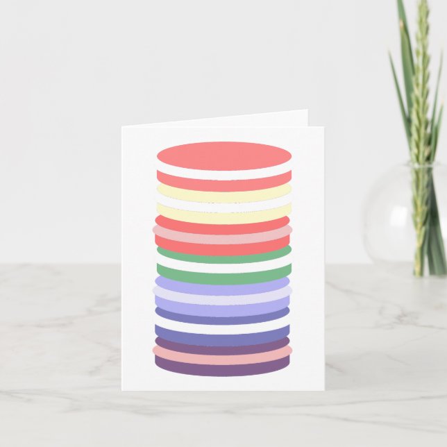 Tarjeta Festiva Stack Rainbow Macaron (Anverso)