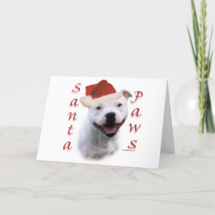 Tarjeta Festiva Staffordshire Bull Terrier Santa Paws
