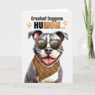Tarjeta Festiva Staffordshire Dog Greatest HuMOM Mother's Day