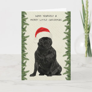 Tarjeta Festiva Staffordshire Terrier Merry Little Navidades