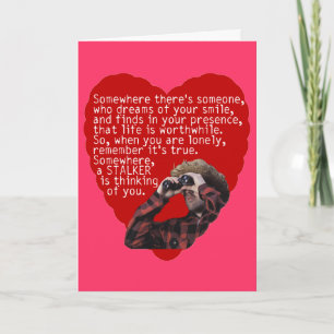 Tarjeta Festiva Stalker Anti-Día de San Valentín